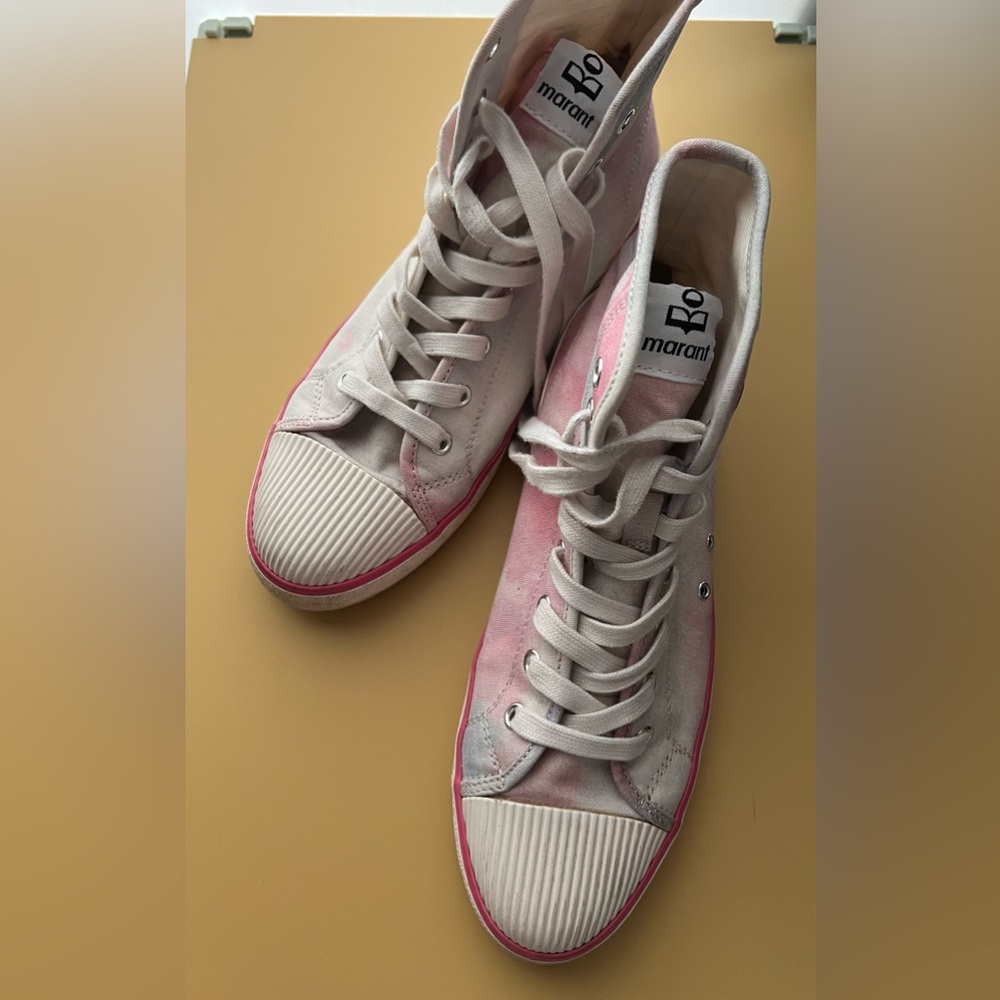 Isabel Marant Benkeen Celadon tie dye High-Top Sneakers sz 41 - Picture 6 of 12